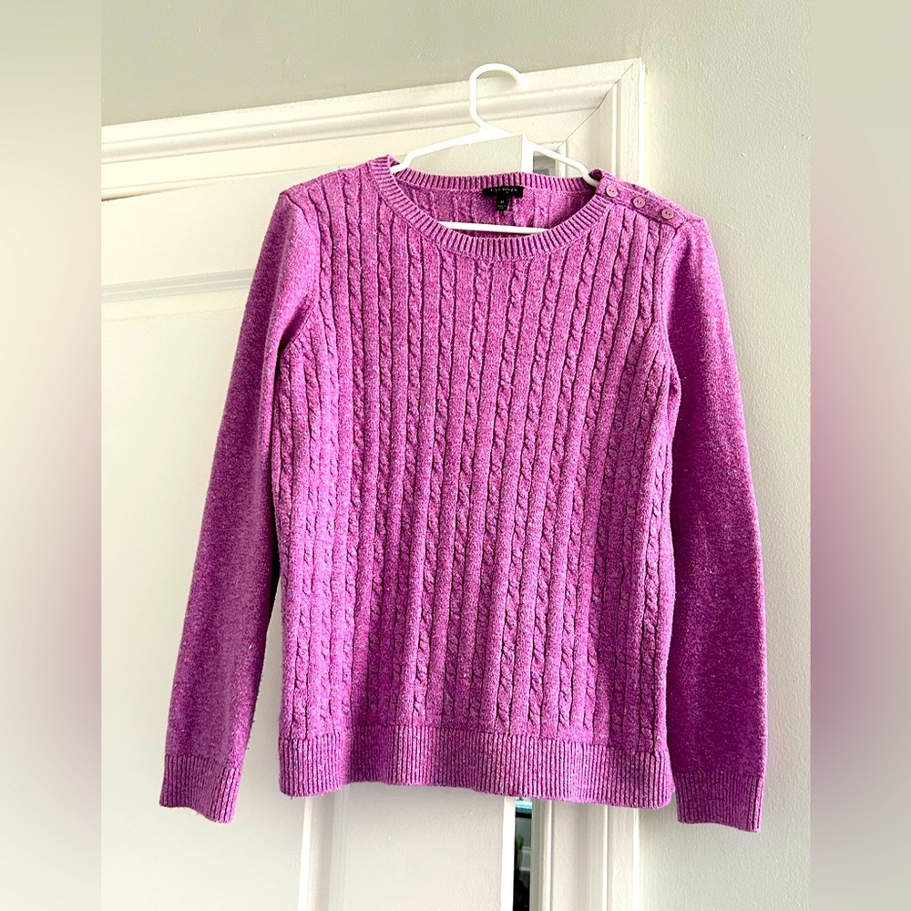 Beautiful Fuchsia Talbots Cable Knit Sweater